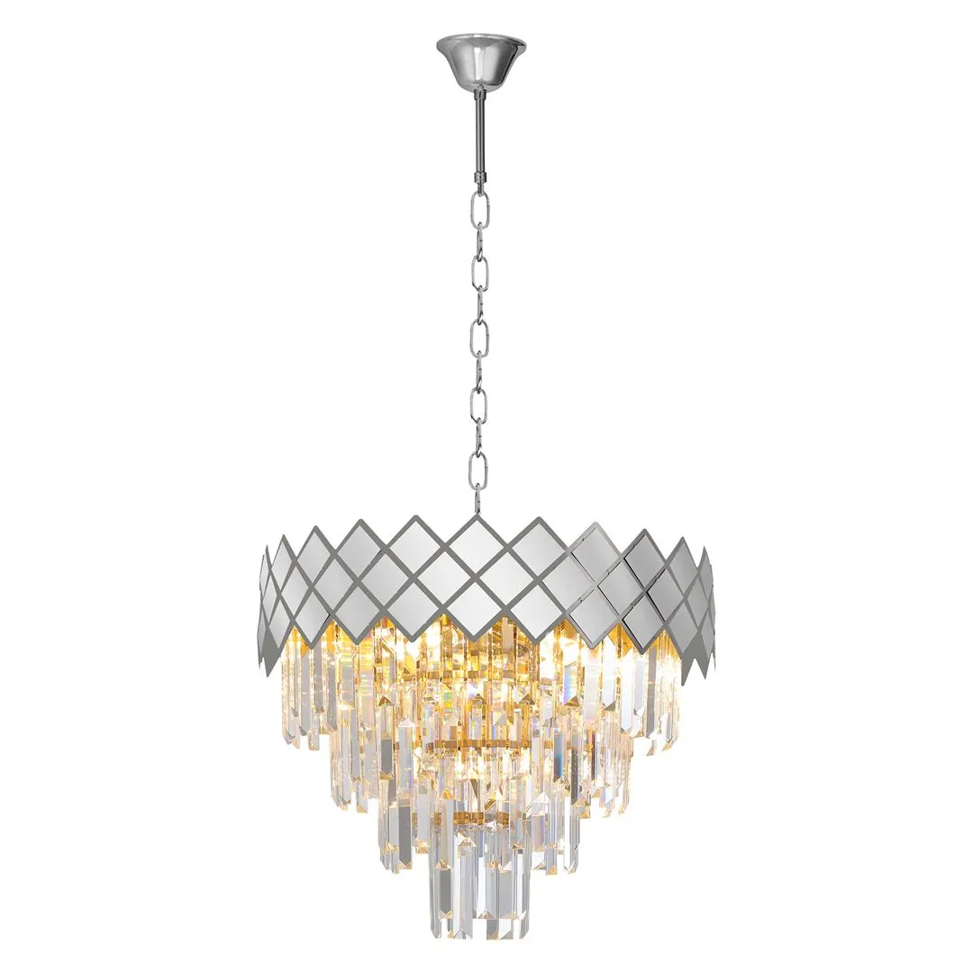 Żyrandol kryształ CARISMA CHROME 9xE14 ML8889 - Milagro