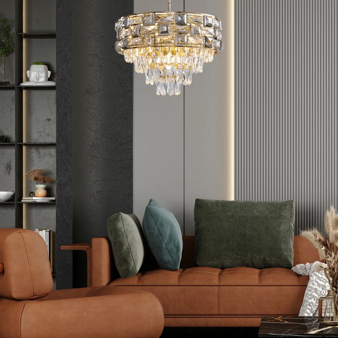 Żyrandol kryształ LUXURIA 9xE14 ML8895 - Milagro - obrazek 3