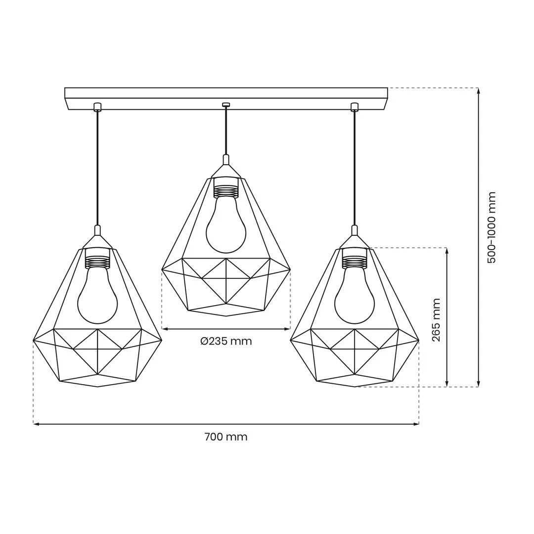 Lampa loft wisząca BASKET biała MLP7213 - Milagro - obrazek 4