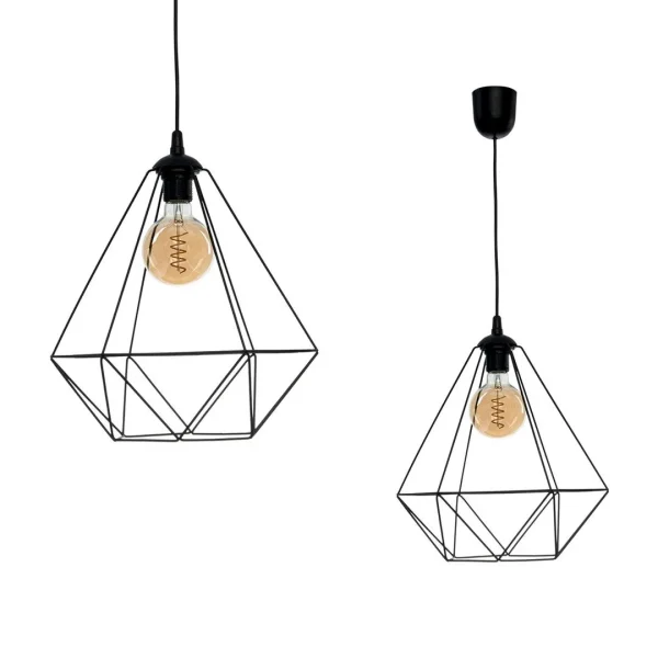 Lampa loft wisząca BASKET czarna MLP7214 - Milagro