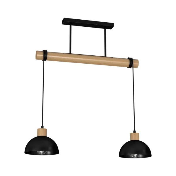 Lampa loft wisząca ERIK Black-Wood 2xE27 MLP7225- Milagro