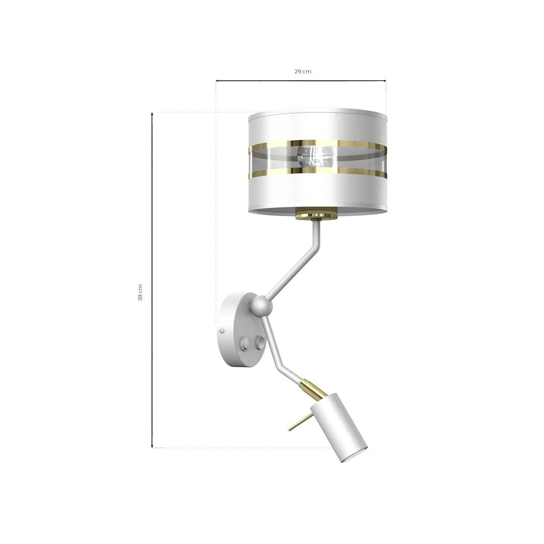Kinkiet nowoczesny ULTIMO WHITE 1xE27 1x mini GU10 MLP7346- Milagro - obrazek 7