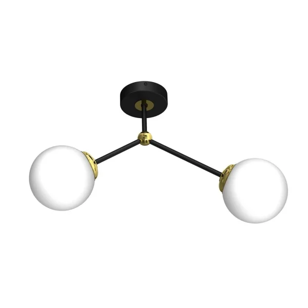 Lampa sufitowa loft JOY BLACK - GOLD 2xE14 MLP7459- Milagro
