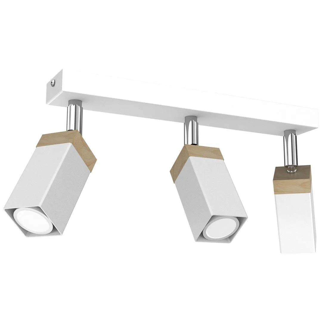 Lampa sufitowa SOLO SAWN WHITE - PATINATED WOOD 3x mini GU10 MLP7479- Milagro - obrazek 2