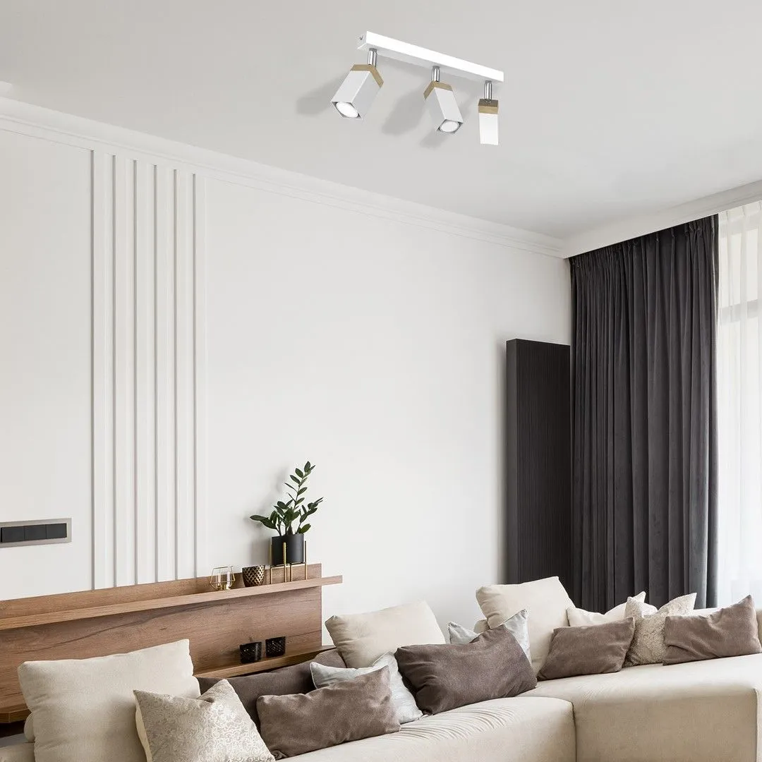 Lampa sufitowa SOLO SAWN WHITE - PATINATED WOOD 3x mini GU10 MLP7479- Milagro - obrazek 3