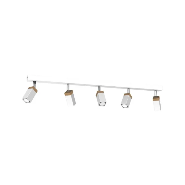 Lampa sufitowa SOLO SAWN WHITE - PATINATED WOOD 5x mini GU10 MLP7480- Milagro