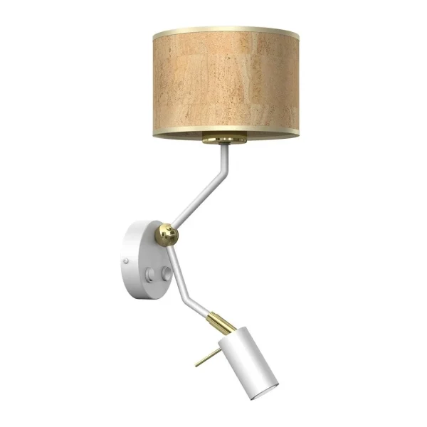 Kinkiet nowoczesny CORK White-Cork 1xE27 + Mini GU10 MLP7516- Milagro