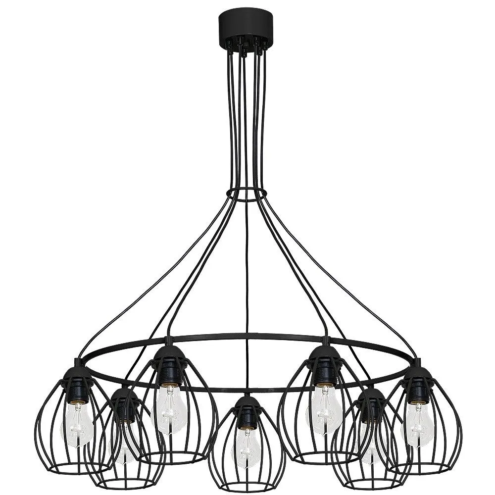 Żyrandol w stylu loftowym DON BLACK 7xE27 MLP752 - Milagro