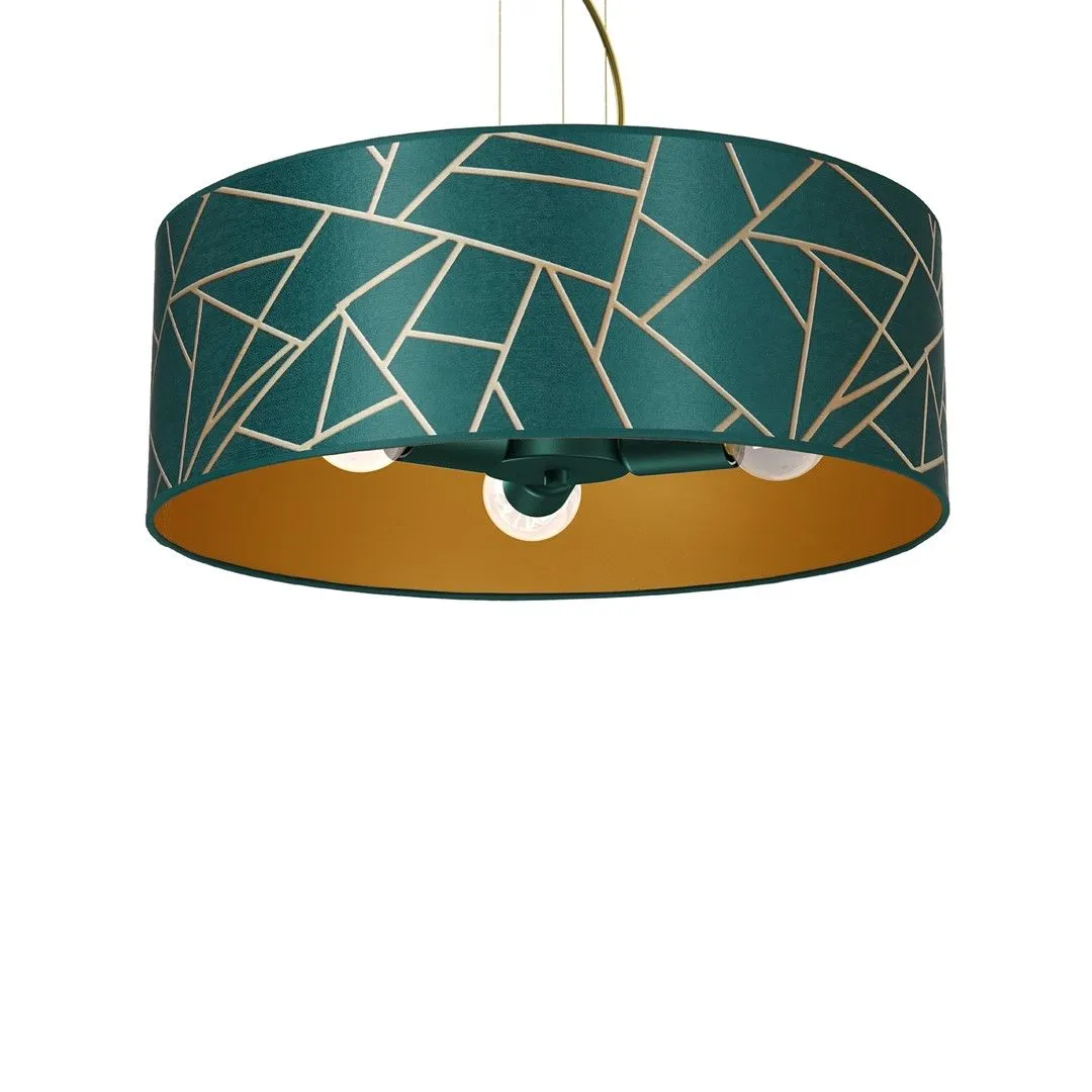 Lampa wisząca abażur ZIGGY WHITE Gold-Bottle green 3xE27 MLP7580- Milagro - obrazek 4