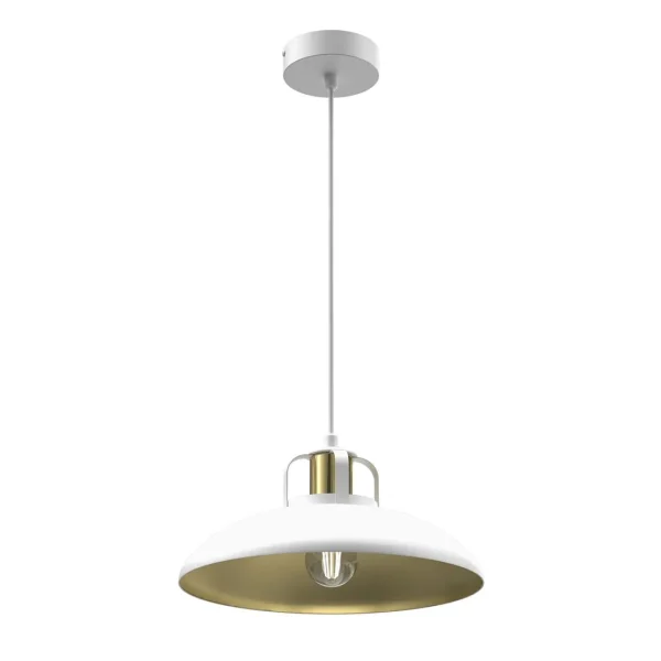Lampa loft wisząca FELIX WHITE-GOLD 1xE27 MLP7704- Milagro