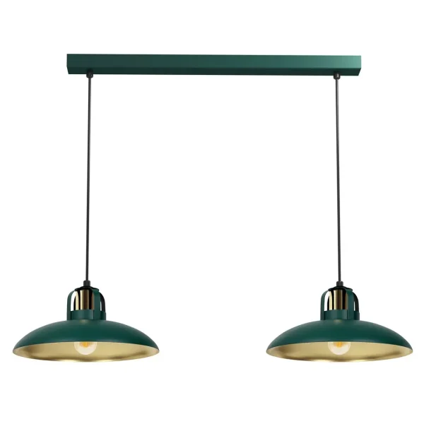 Lampa loft wisząca FELIX GREEN-GOLD 2xE27 MLP7710- Milagro