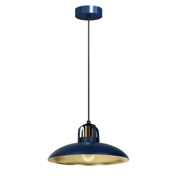Lampa loft wisząca FELIX NAVY BLUE-GOLD 1xE27 MLP7714- Milagro