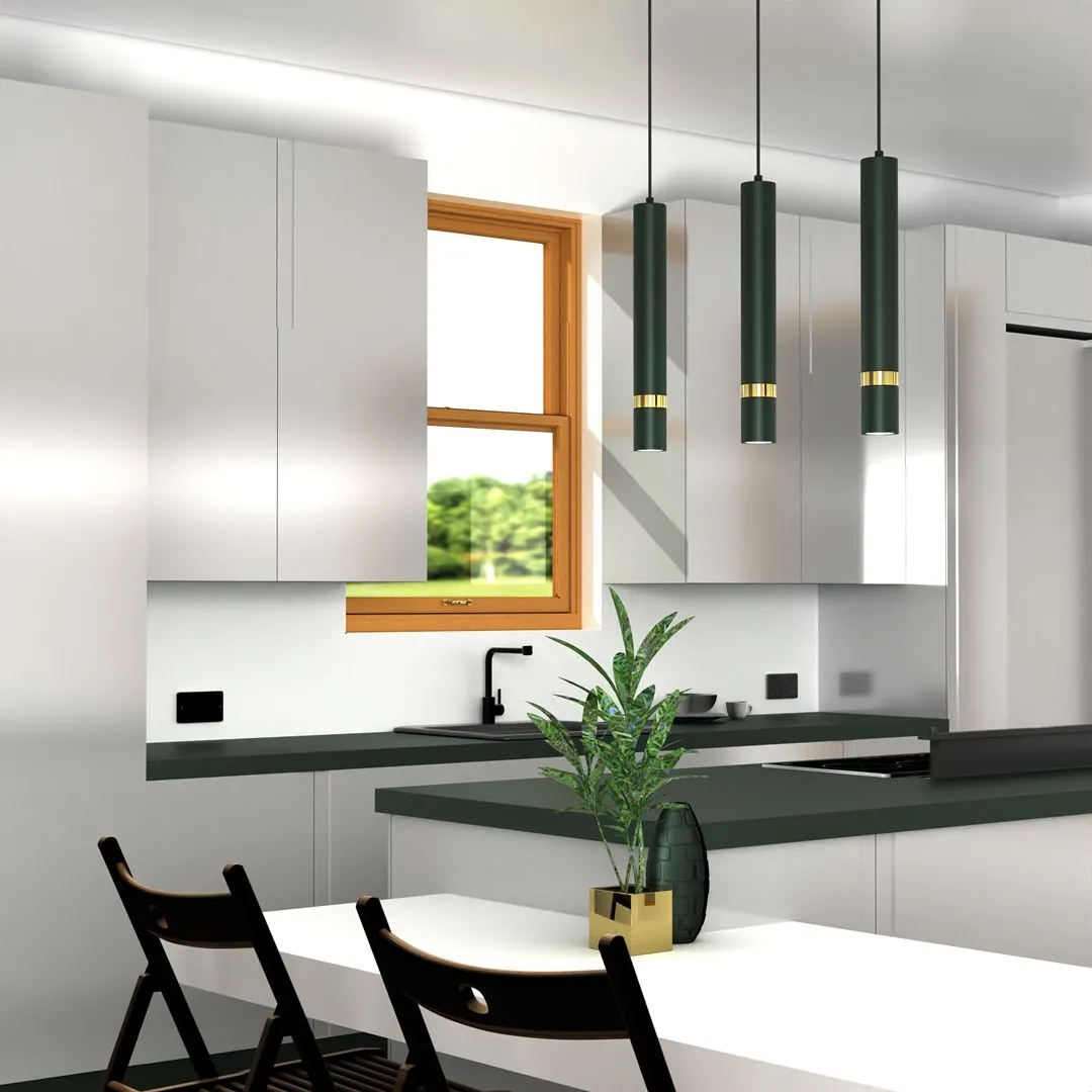 Lampa nad stół wisząca nowoczesna JOKER GREEN-GOLD 3xGU10 MLP7721- Milagro - obrazek 5