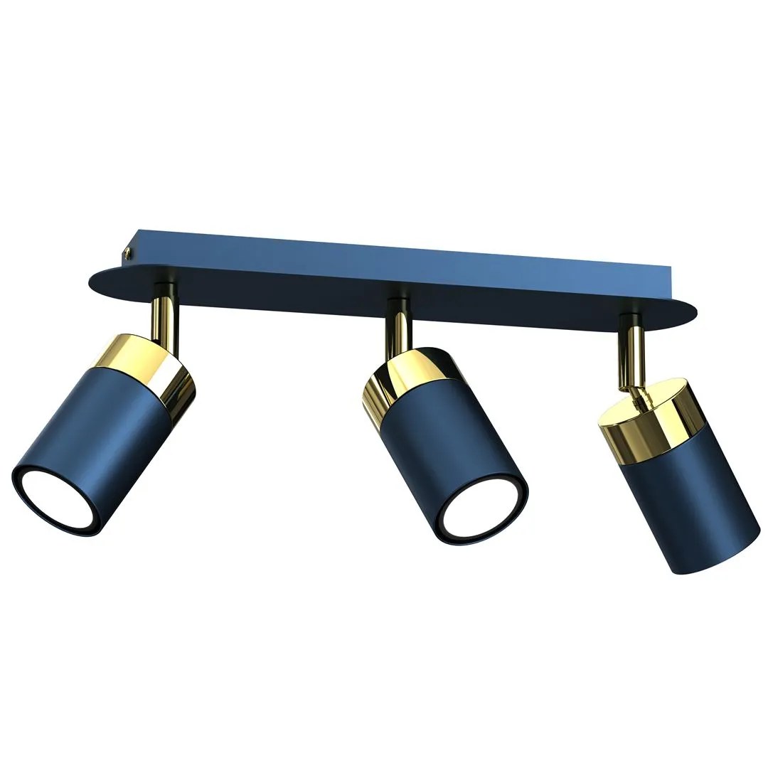 Lampa sufitowa JOKER NAVY BLUE-GOLD 3xGU10 MLP7724- Milagro