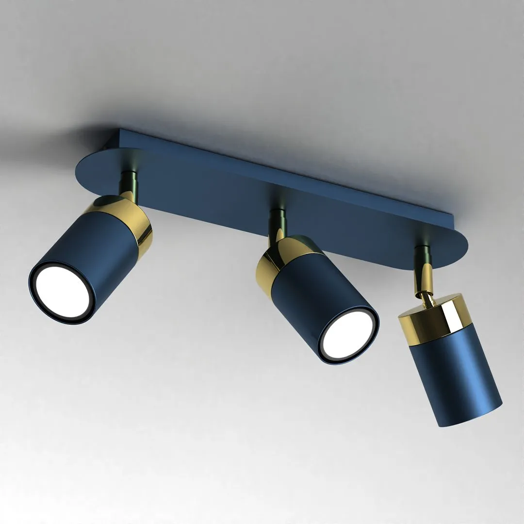 Lampa sufitowa JOKER NAVY BLUE-GOLD 3xGU10 MLP7724- Milagro - obrazek 2