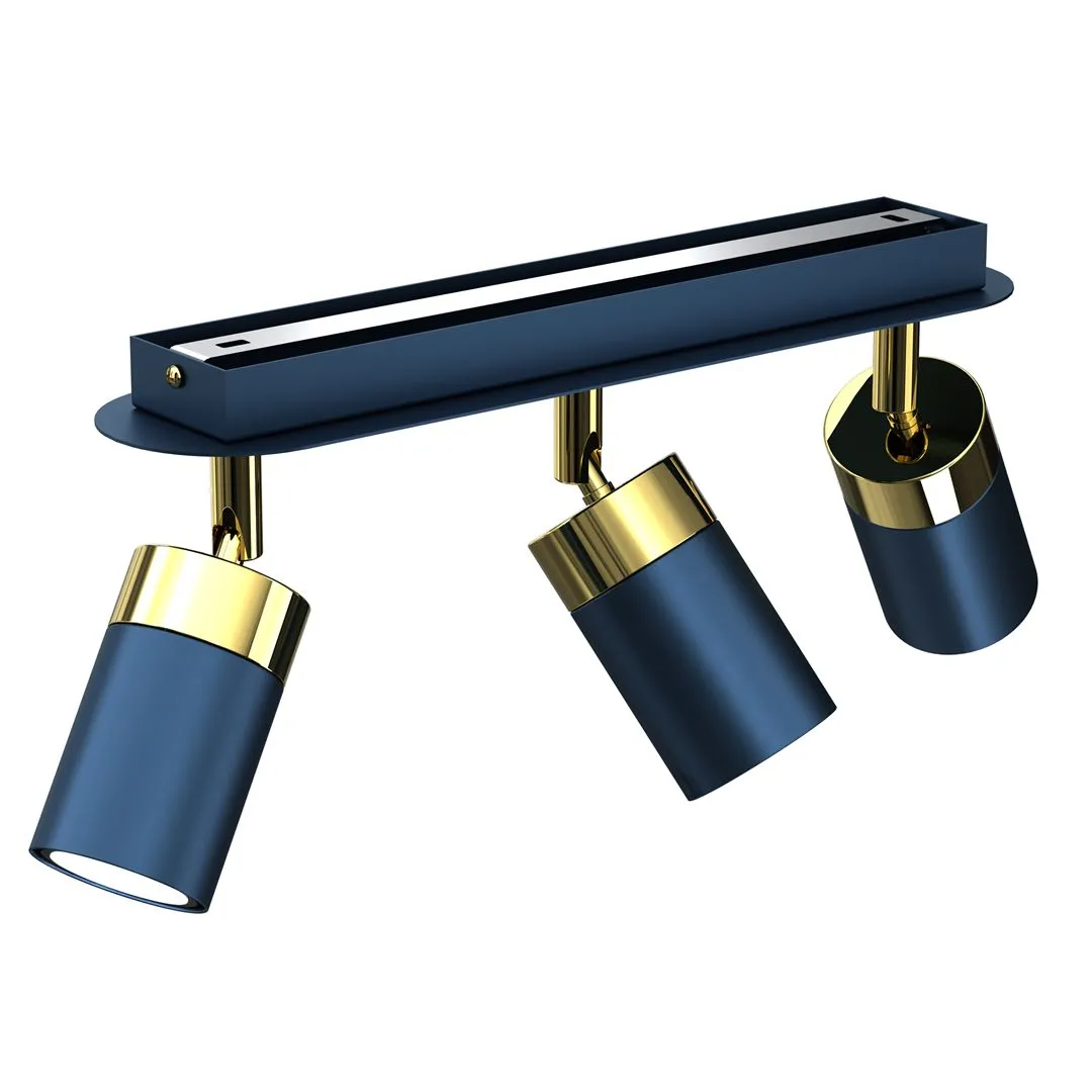 Lampa sufitowa JOKER NAVY BLUE-GOLD 3xGU10 MLP7724- Milagro - obrazek 3