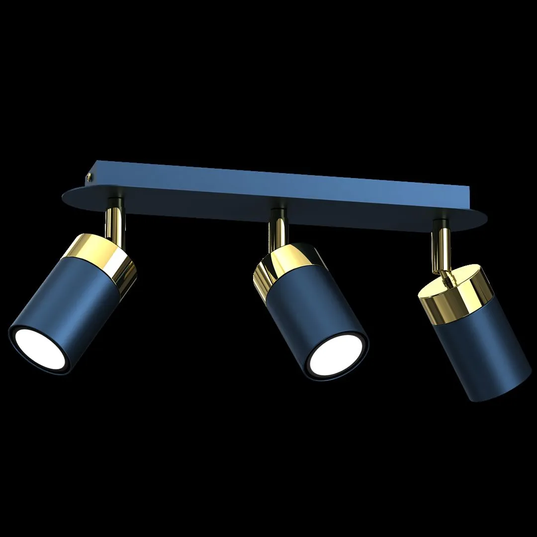 Lampa sufitowa JOKER NAVY BLUE-GOLD 3xGU10 MLP7724- Milagro - obrazek 5