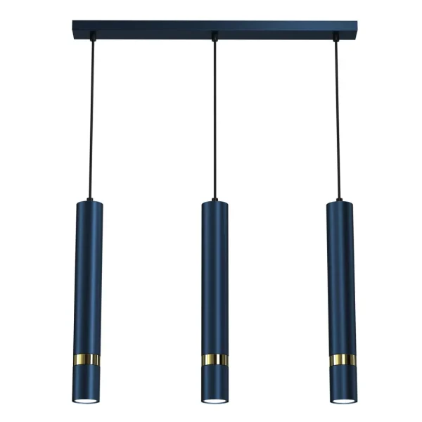 Lampa nad stół wisząca nowoczesna JOKER NAVY BLUE-GOLD 3xGU10 MLP7726- Milagro
