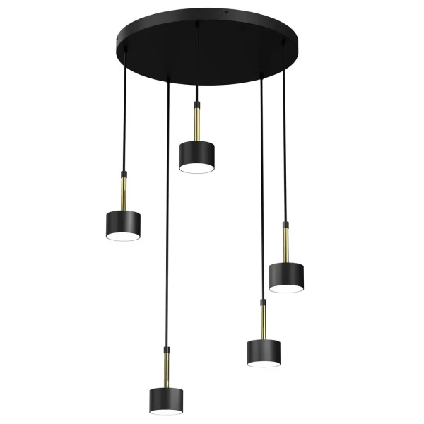 Lampa wisząca nowoczesna ARENA BLACK-GOLD 5xGX53 MLP7763- Milagro