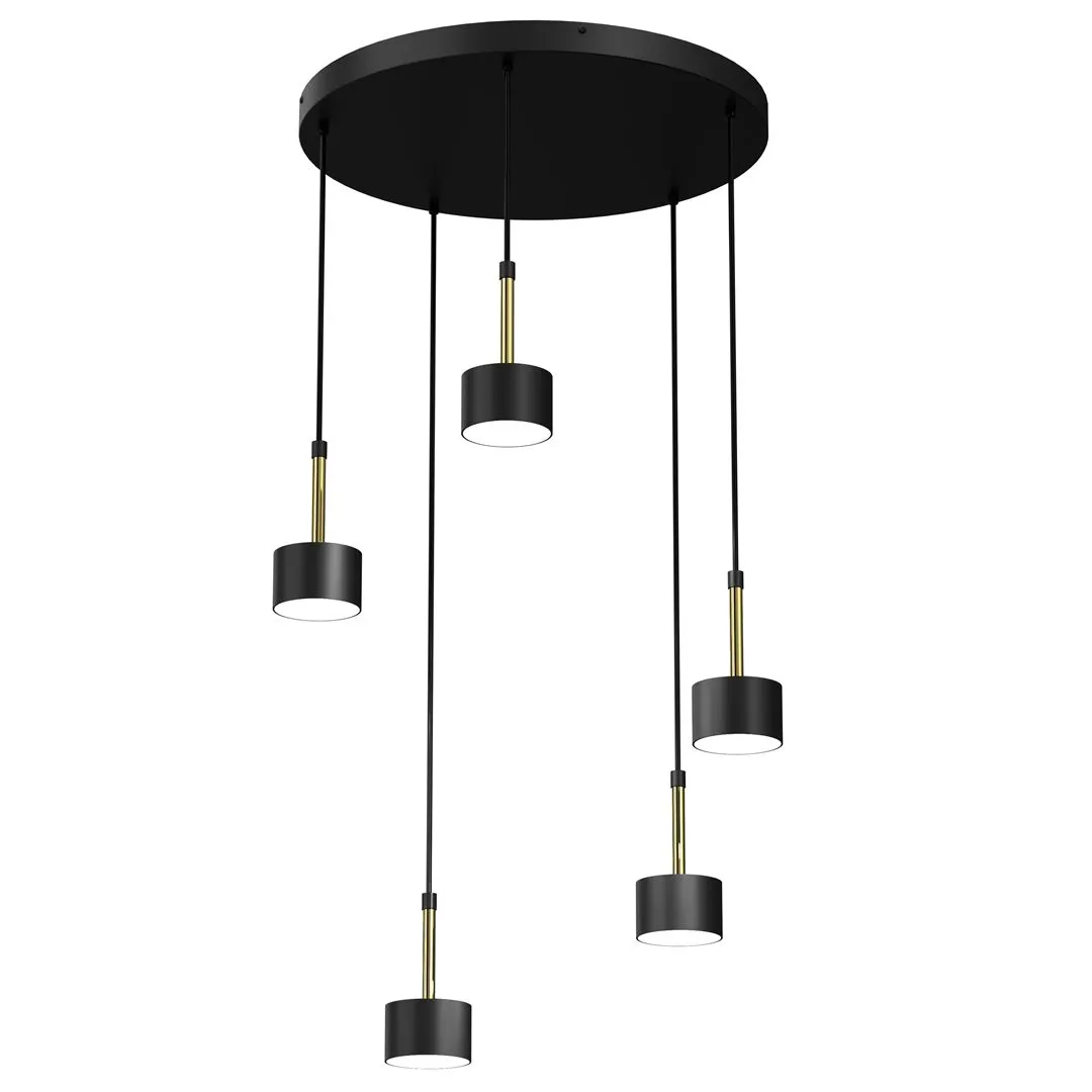 Lampa wisząca nowoczesna ARENA BLACK-GOLD 5xGX53 MLP7763- Milagro