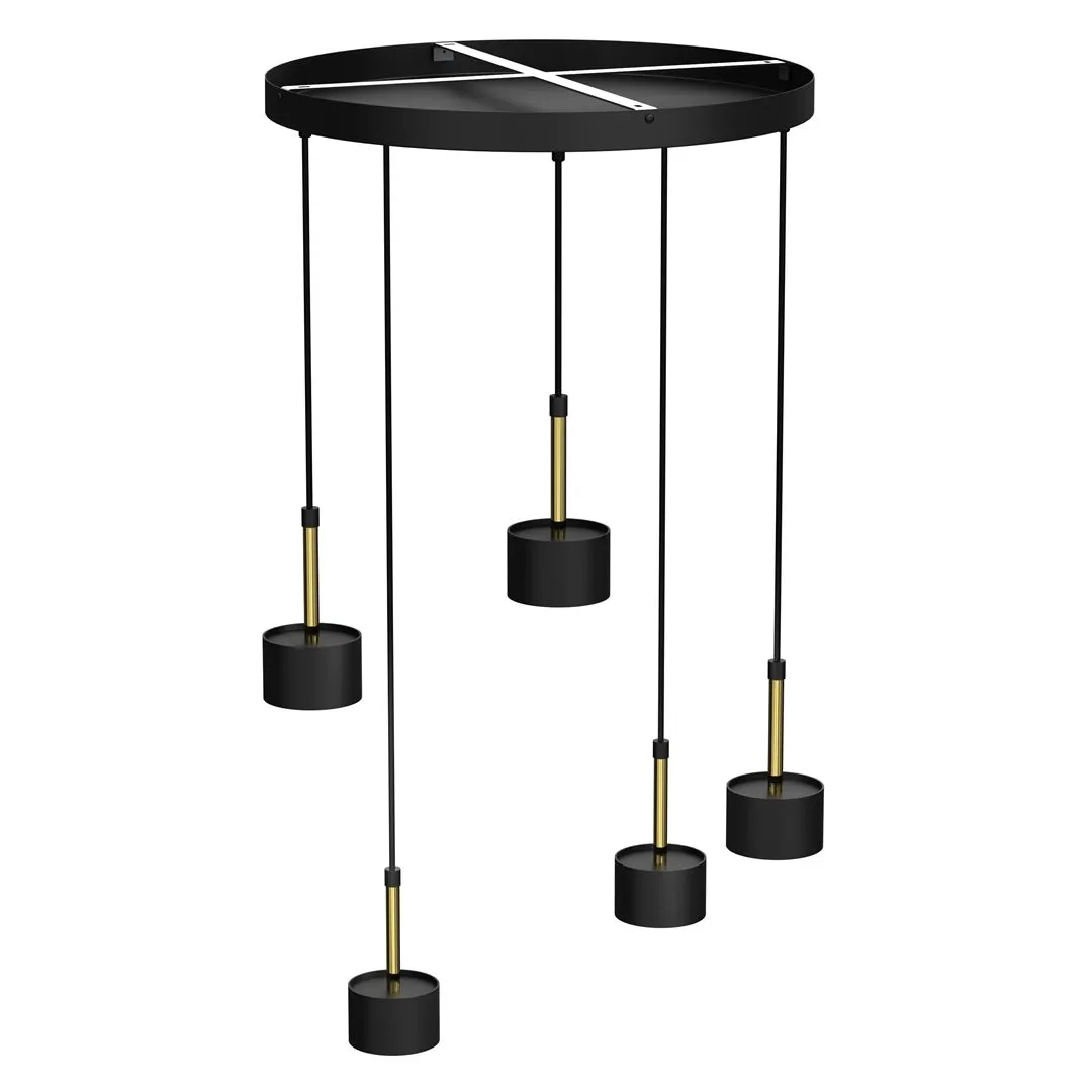 Lampa wisząca nowoczesna ARENA BLACK-GOLD 5xGX53 MLP7763- Milagro - obrazek 3