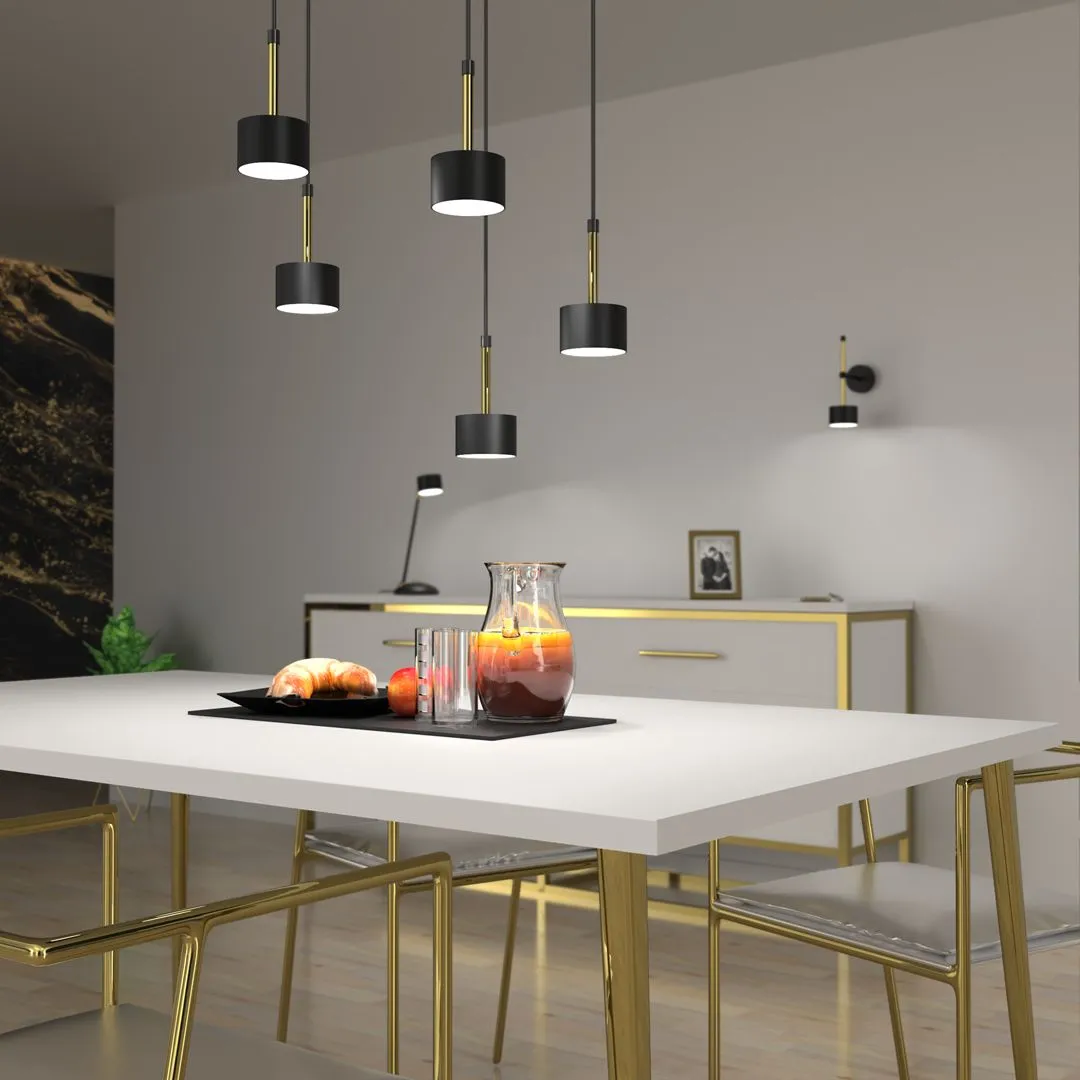 Lampa wisząca nowoczesna ARENA BLACK-GOLD 5xGX53 MLP7763- Milagro - obrazek 4