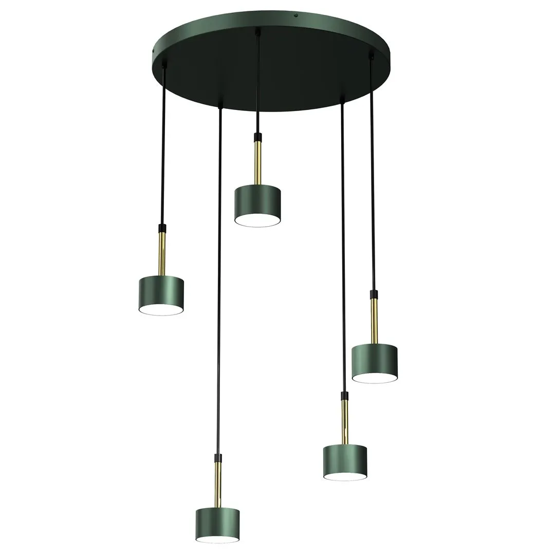 Lampa wisząca nowoczesna ARENA GREEN-GOLD 5xGX53 MLP7769- Milagro