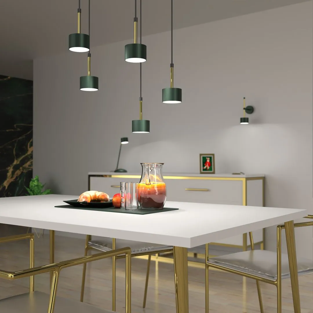 Lampa wisząca nowoczesna ARENA GREEN-GOLD 5xGX53 MLP7769- Milagro - obrazek 4