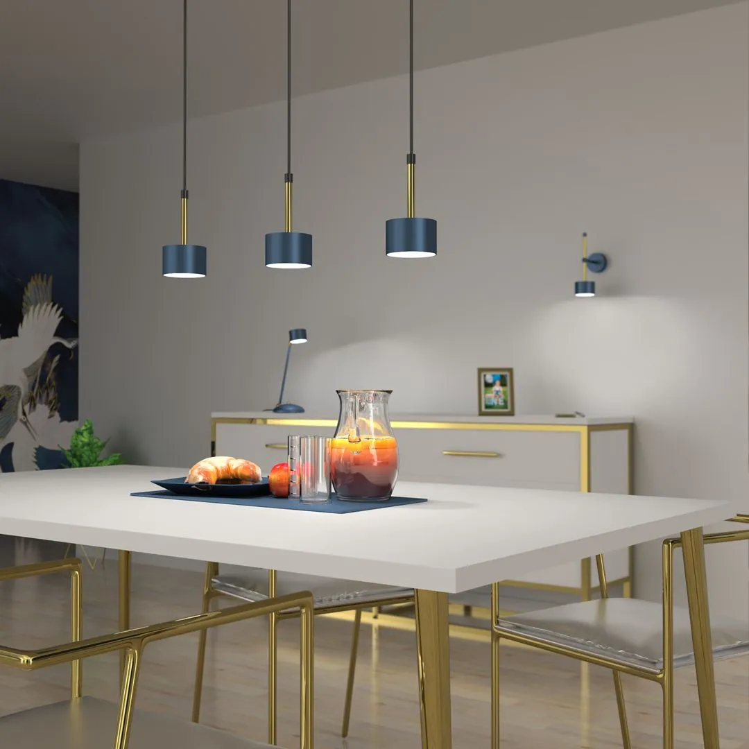 Lampa nad stół wisząca nowoczesna ARENA BLUE-GOLD 3xGX53 MLP7773- Milagro - obrazek 4