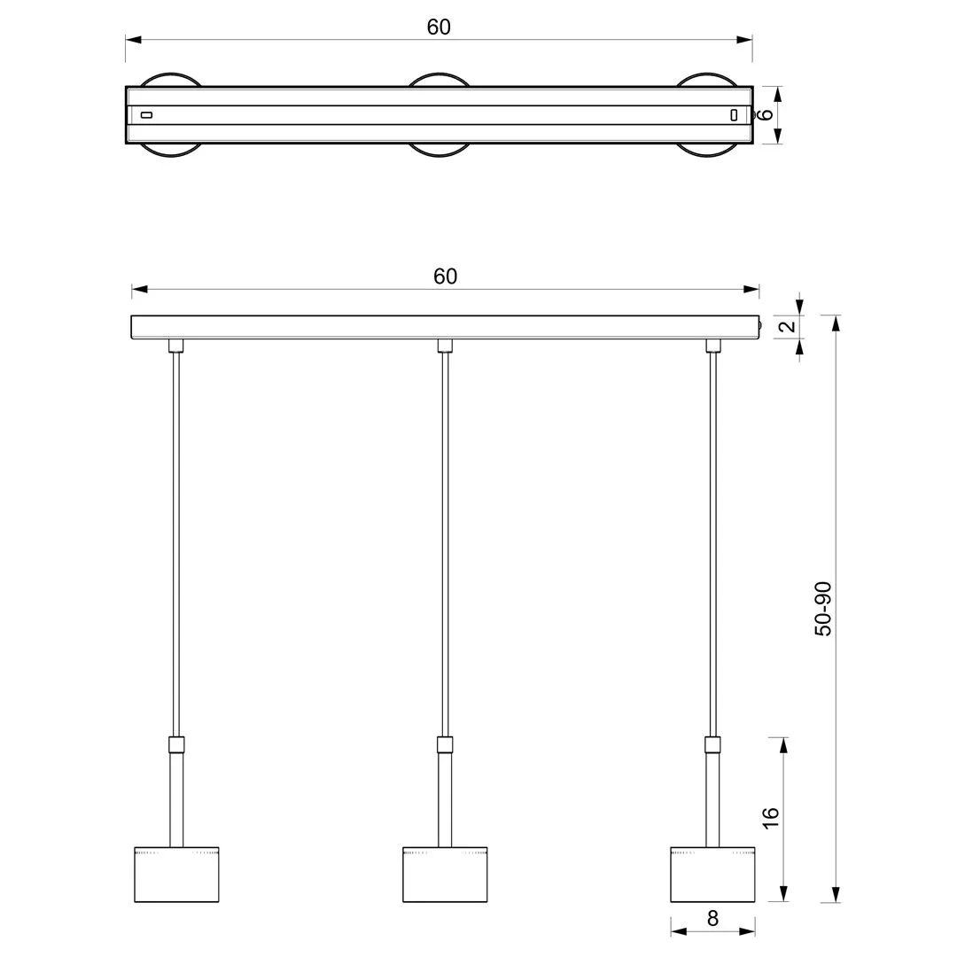 Lampa nad stół wisząca nowoczesna ARENA BLUE-GOLD 3xGX53 MLP7773- Milagro - obrazek 5
