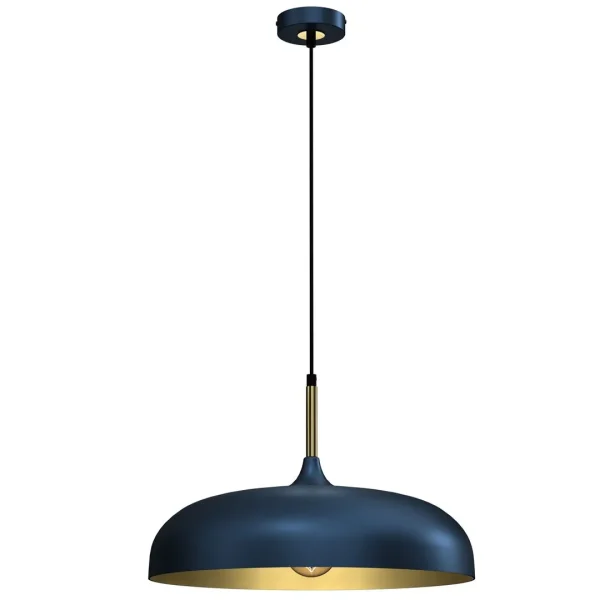 Lampa loft wisząca LINCOLN BLUE-GOLD 1xE27 45cm MLP7901- Milagro