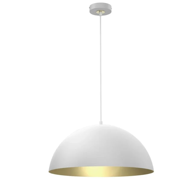 Lampa loft wisząca BETA WHITE-GOLD 1xE27 45cm MLP7974- Milagro