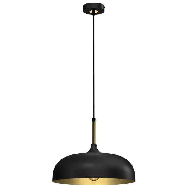 Lampa loft wisząca LINCOLN BLACK-GOLD 1xE27 35cm MLP8030- Milagro