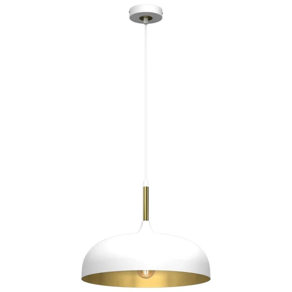 Lampa loft wisząca LINCOLN WHITE-GOLD 1xE27 35cm MLP8031- Milagro