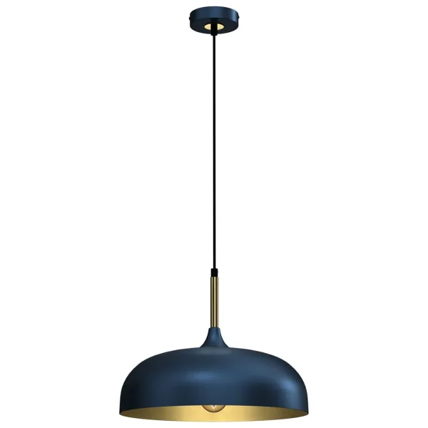 Lampa loft wisząca LINCOLN BLUE-GOLD 1xE27 35cm MLP8033- Milagro