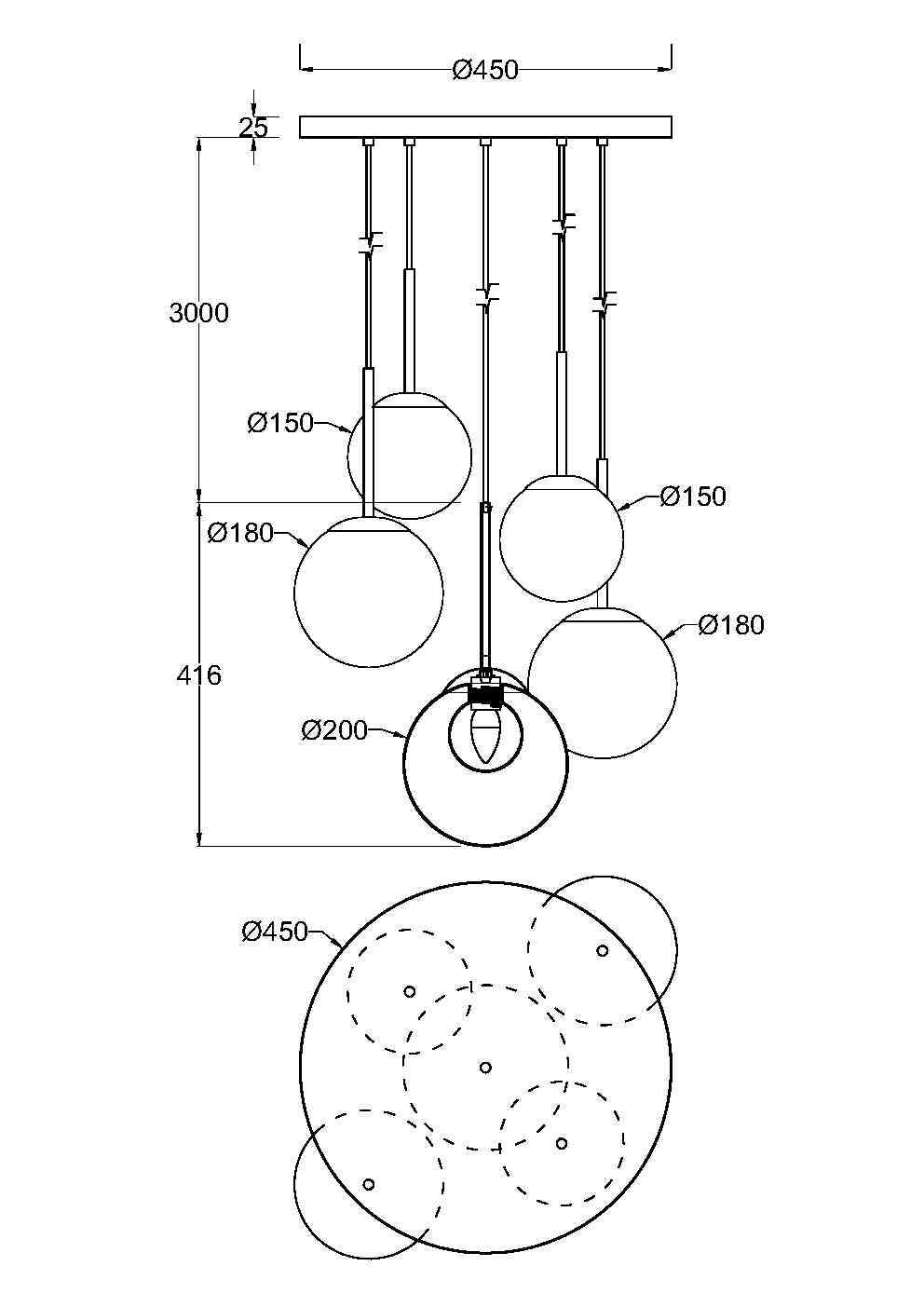 Lampa wisząca Basic form MOD521PL-05G- Maytoni - obrazek 3