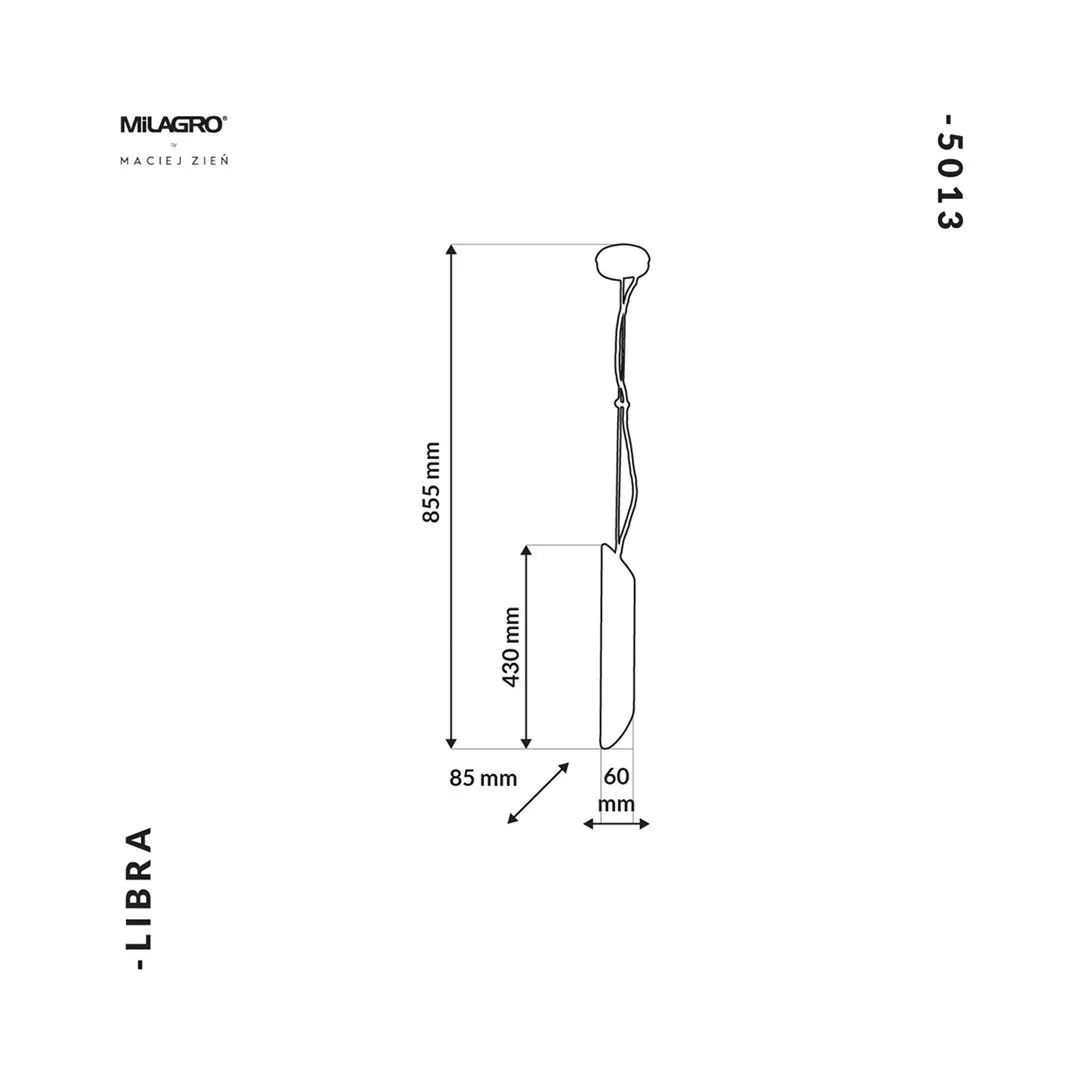 Lampa wisząca nowoczesna LIBRA 1xE14 MZ5013- Milagro - obrazek 4