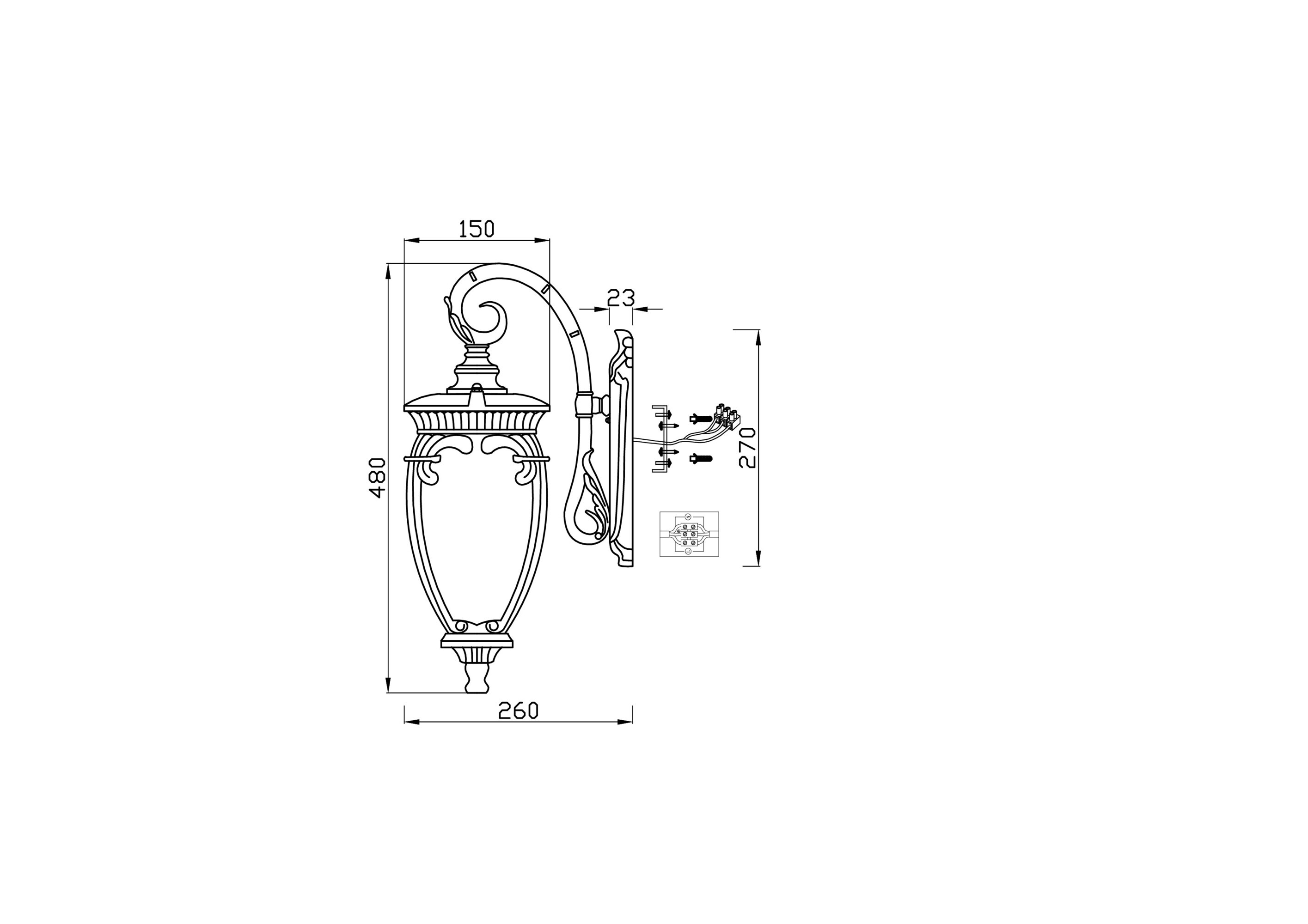 Kinkiet zewnętrzny FLEUR O414WL-01BZ - Maytoni - obrazek 4