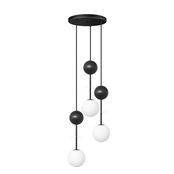 Lampa wisząca szklane kule modern style OIO czarna OIP332P3 - Ummo Lighting