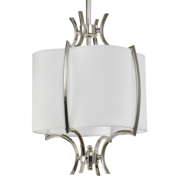 Lampa designerska wisząca biała FARO nikiel P01039NI-WH - Cosmo Light