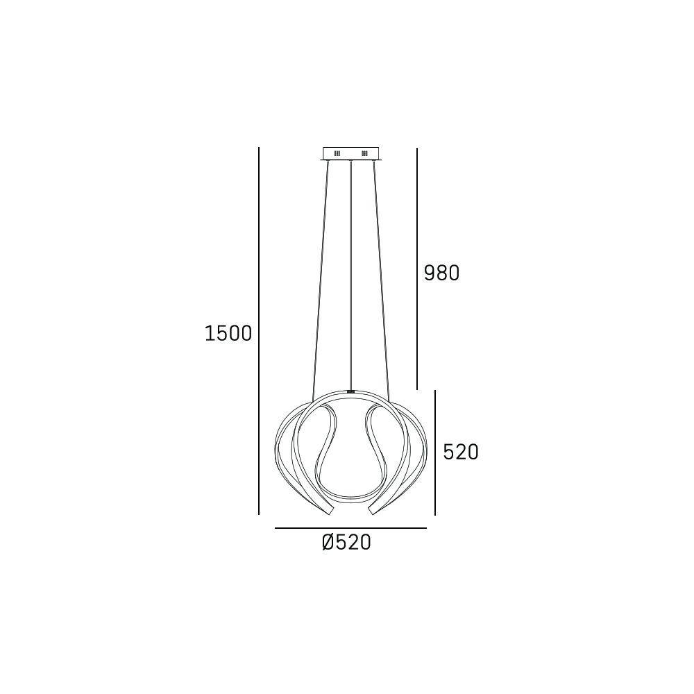 Lampa designerska wisząca srebrna TOKYO P01663CH – Cosmo Light - obrazek 5