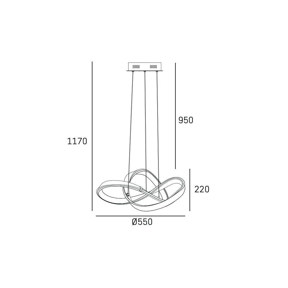 Lampa designerska wisząca srebrna TOKYO P01670CH – Cosmo Light - obrazek 5