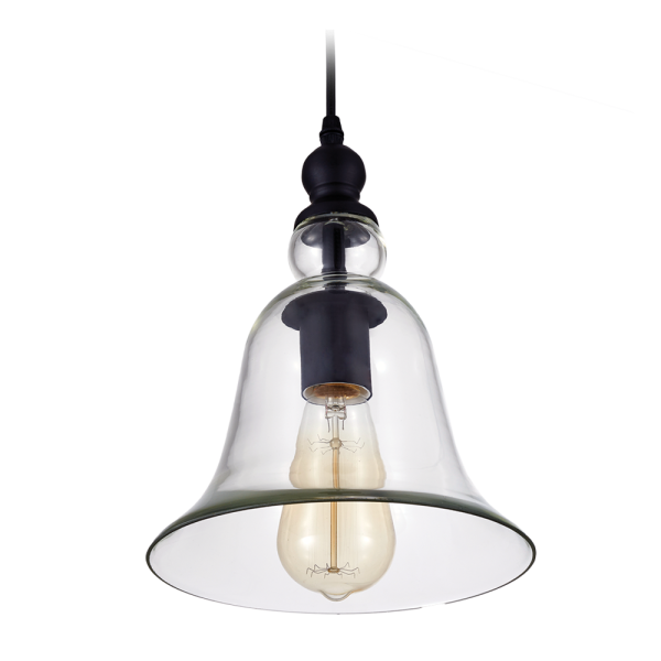Lampa loft wisząca szklana E27 czarna PARIS P01789BK - Cosmo Light