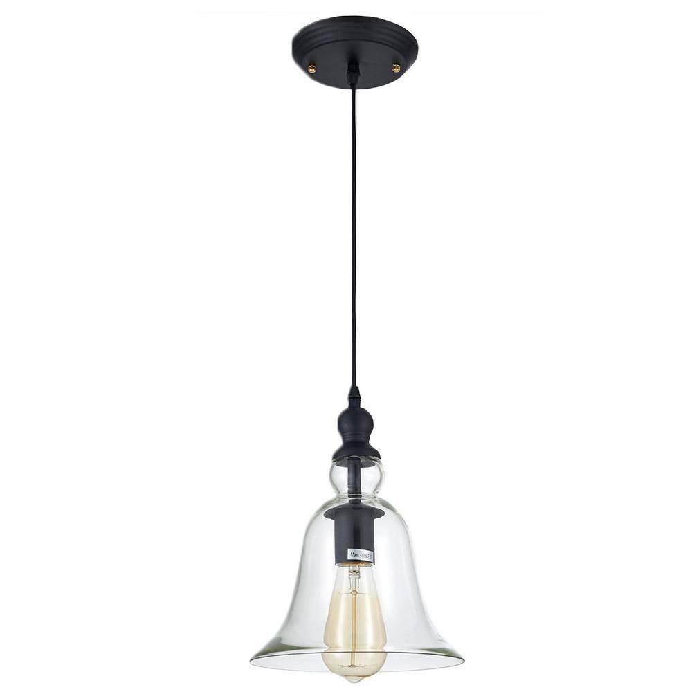 Lampa loft wisząca szklana E27 czarna PARIS P01789BK - Cosmo Light - obrazek 2