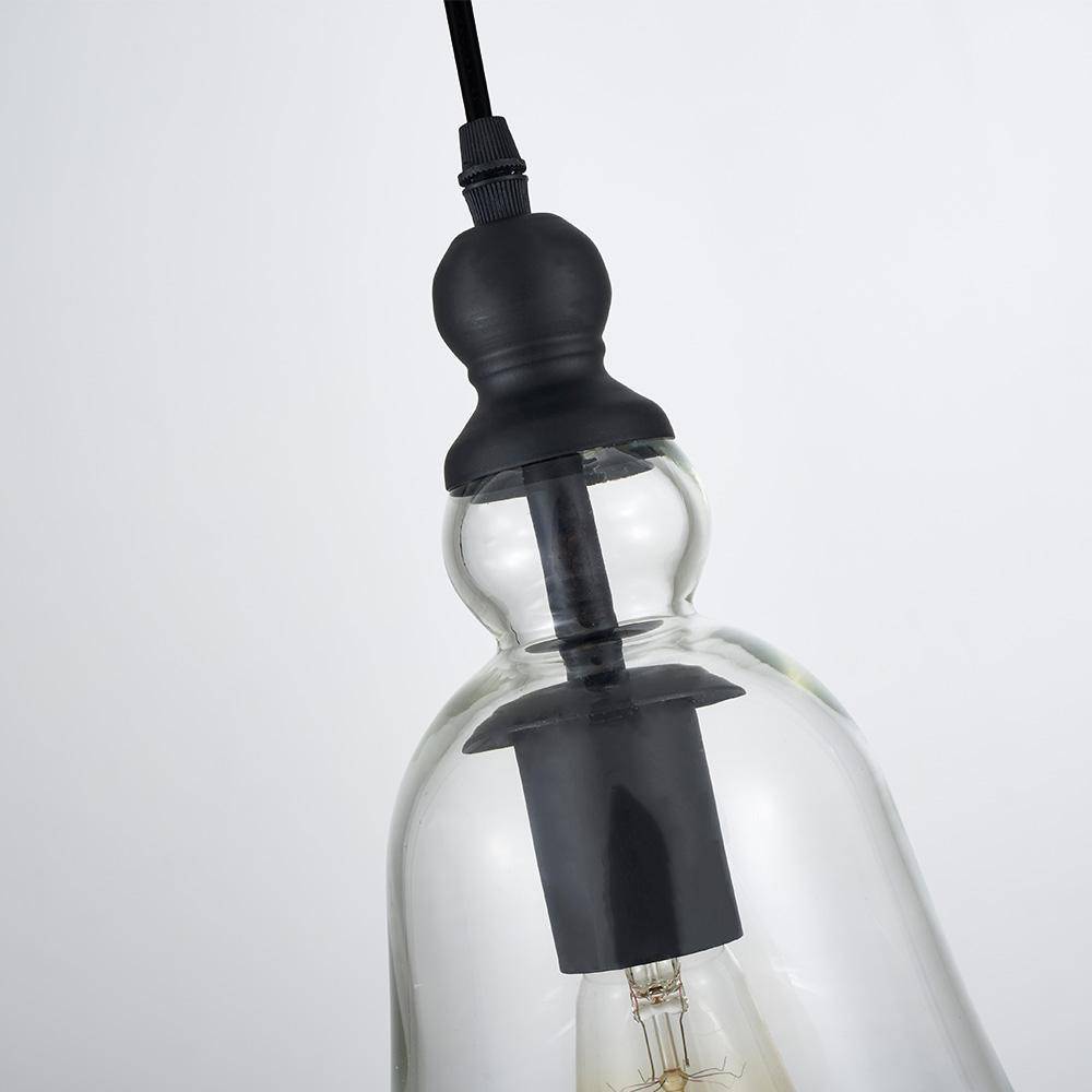 Lampa loft wisząca szklana E27 czarna PARIS P01789BK - Cosmo Light - obrazek 3