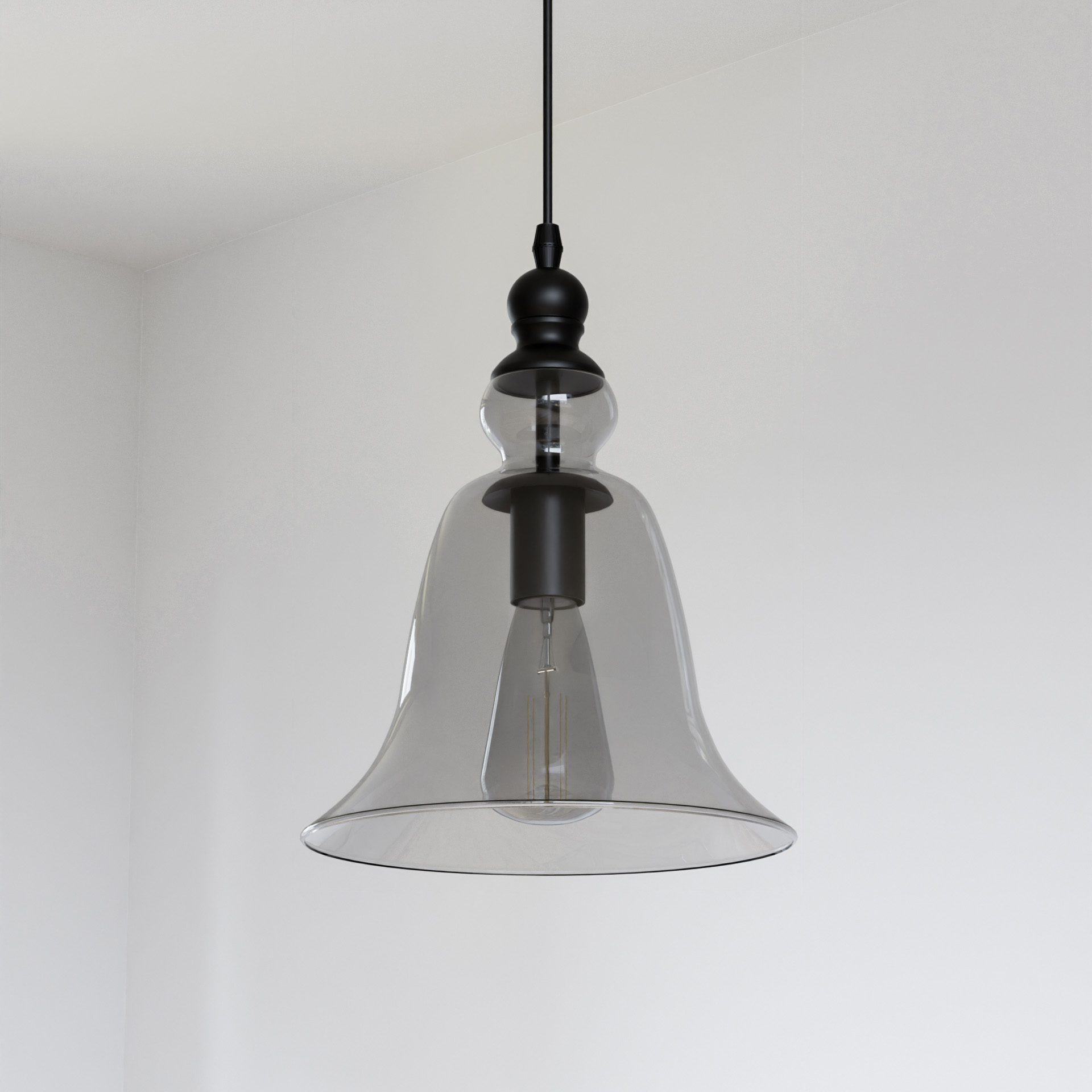 Lampa loft wisząca szklana E27 czarna PARIS P01789BK - Cosmo Light - obrazek 4