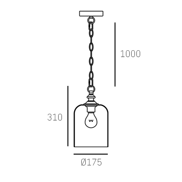 Lampa loft wisząca PRAGUE czarna P01947BK - Cosmo Light - obrazek 3