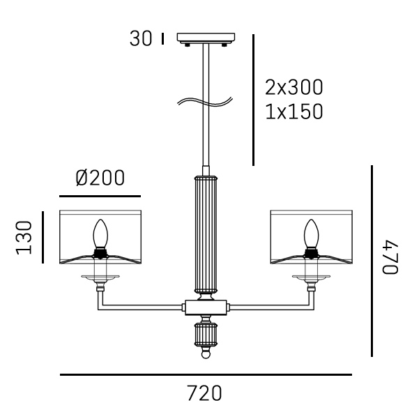 Lampa wisząca SUTTON P02453NI-WH - Cosmo Light - obrazek 3