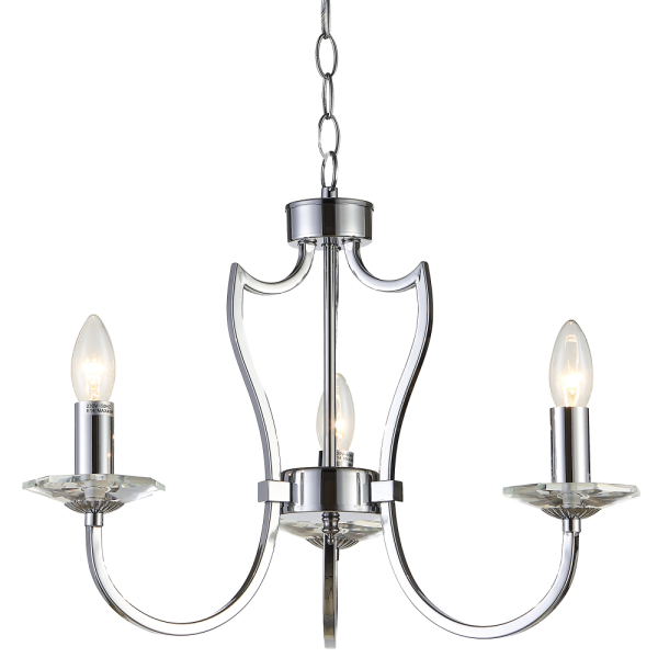 Lampa wisząca srebrna E14 RIGA P03755CH – Cosmo Light