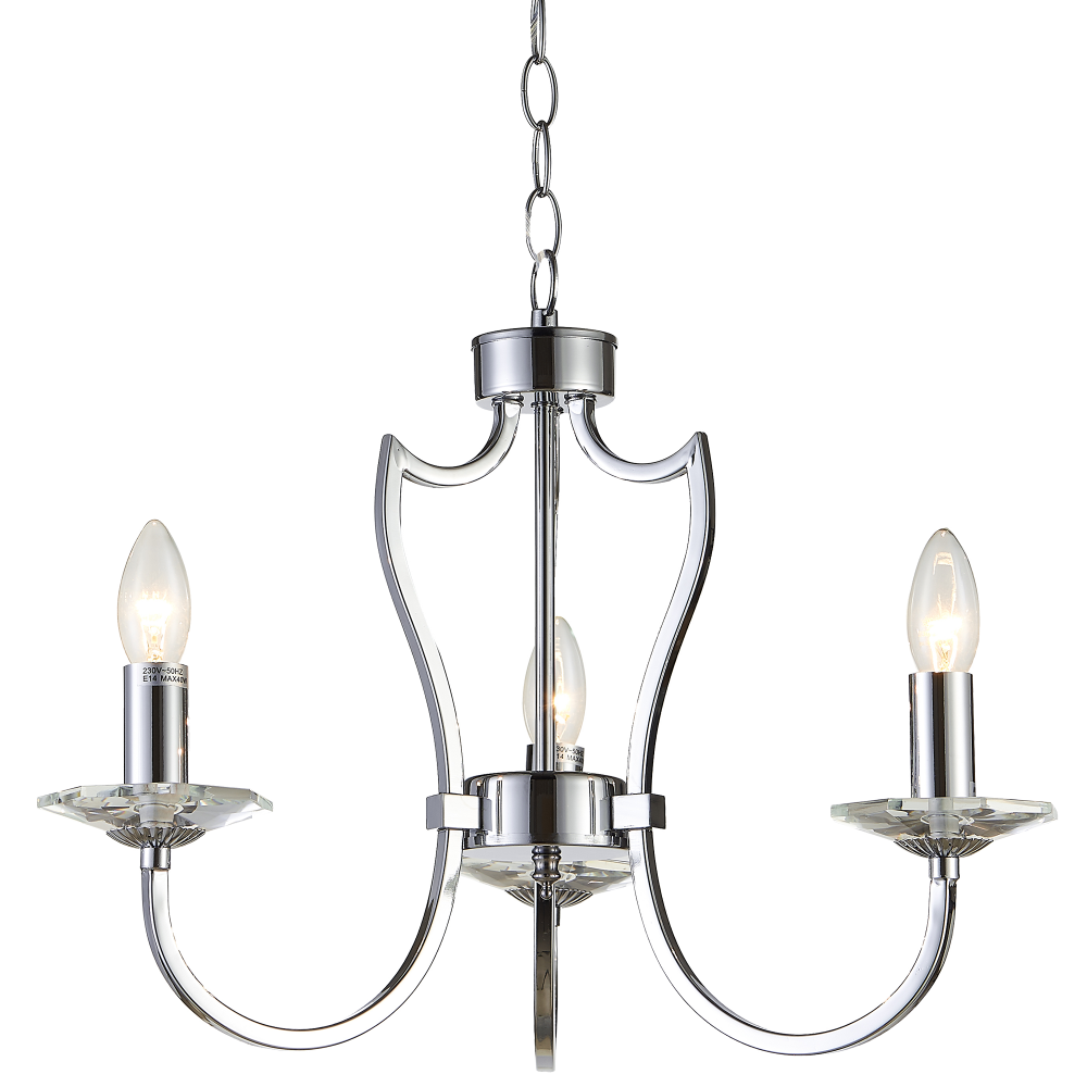 Lampa wisząca srebrna E14 RIGA P03755CH – Cosmo Light